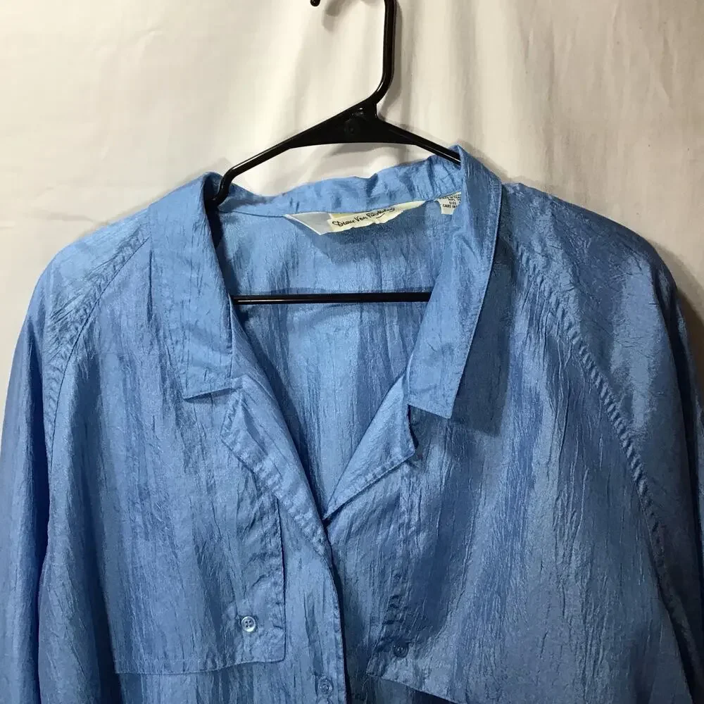 Vintage DVF | Blue Parachute Blouse Diane Von Fustenberg 16